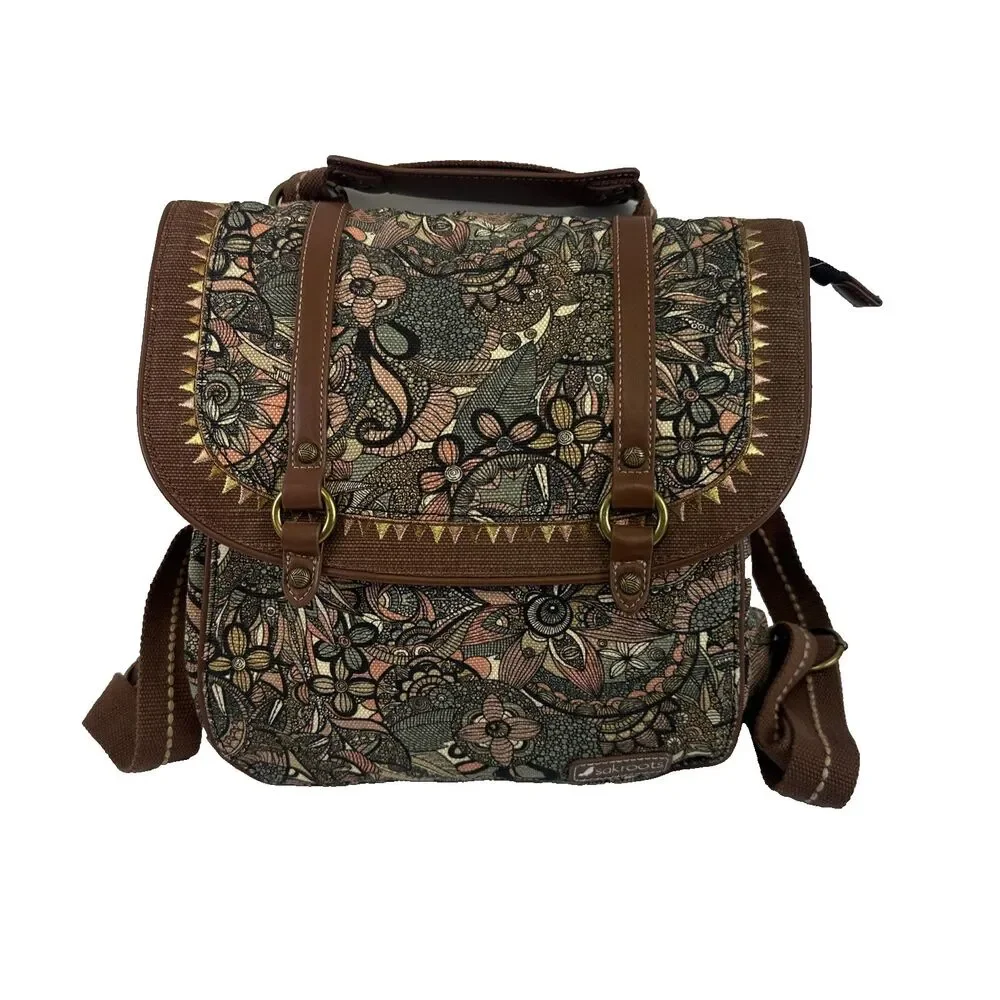 Sakroots Convertible Backpack Crossbody Canvas‎ Sienna Spirit Desert Snap Flap